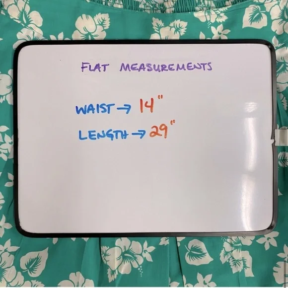 5/$25 Vintage Elle Elle Green White Floral Print Elastic Waist Midi Skirt M - Picture 14 of 16